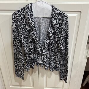 Madison Black silver & gray Patterned cardigan. Animal print.